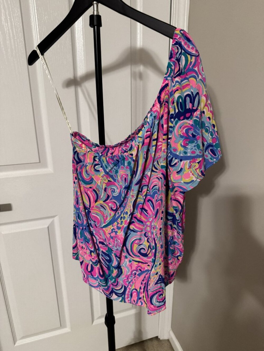 Lilly Pulitzer Fifer Silk Top in the Psychedelic Sunshine print